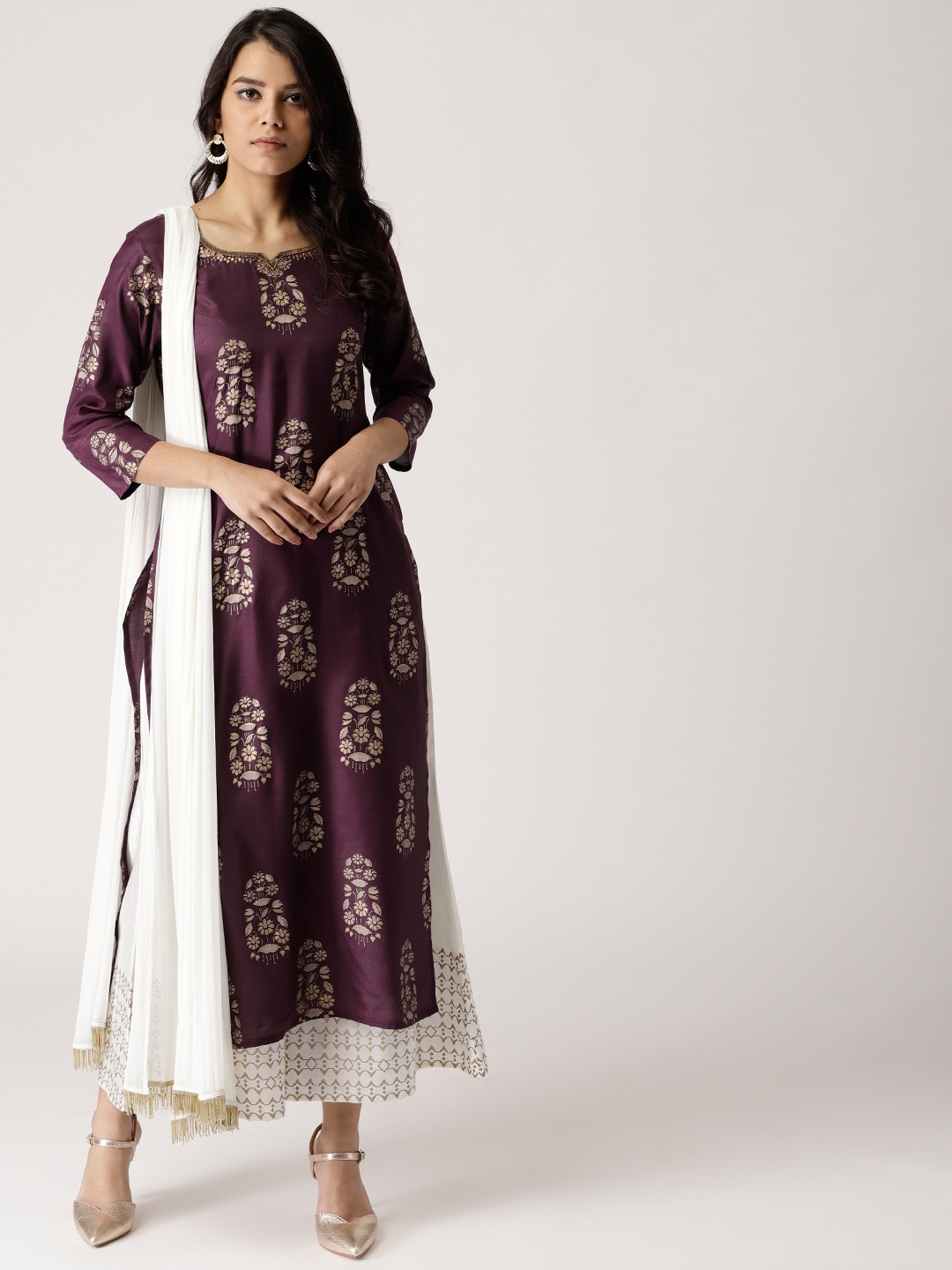 party wear kurta set on myntra