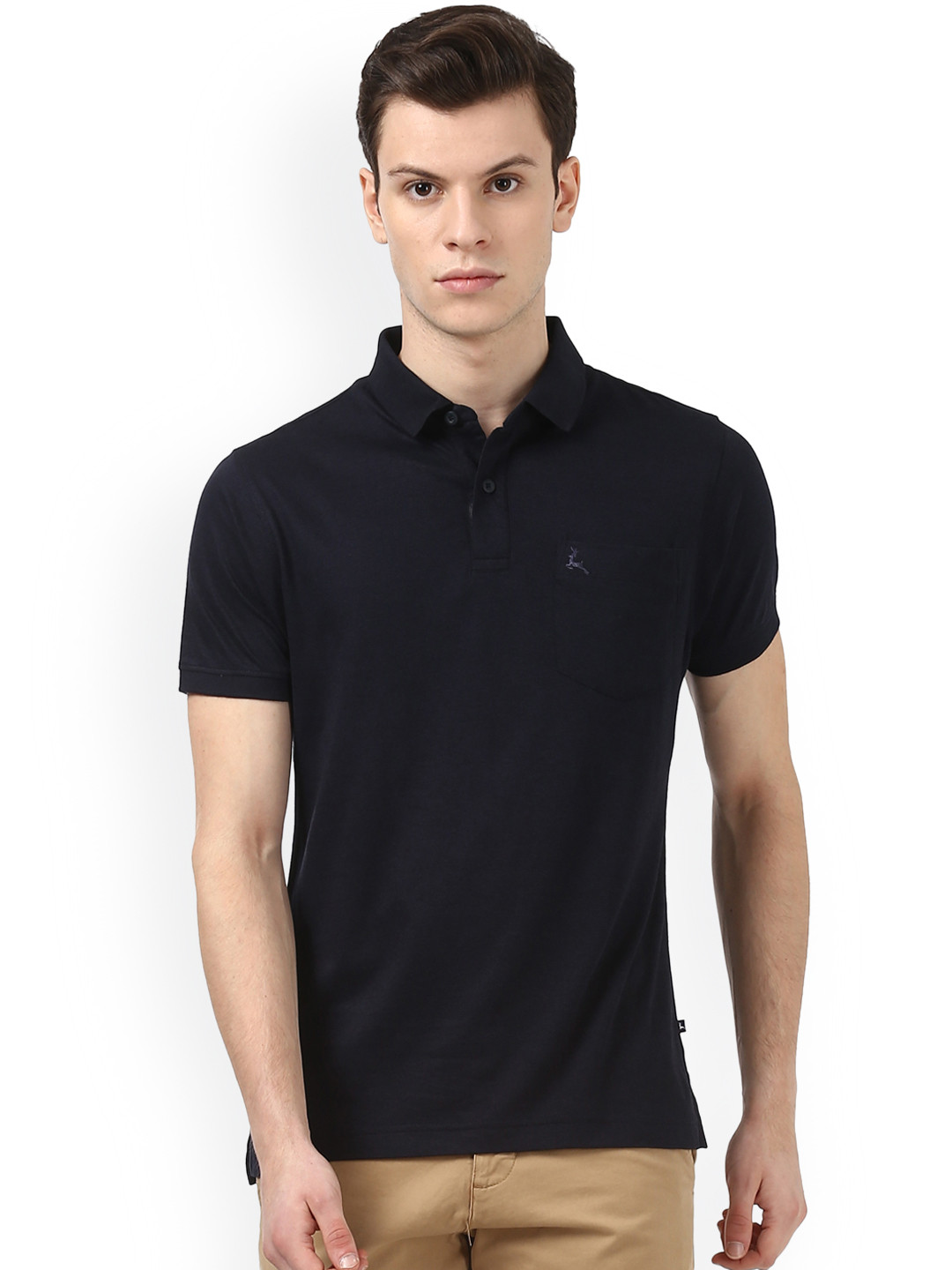 Buy Parx Men Black Solid Polo Collar T Shirt - Tshirts for Men 7100120 ...