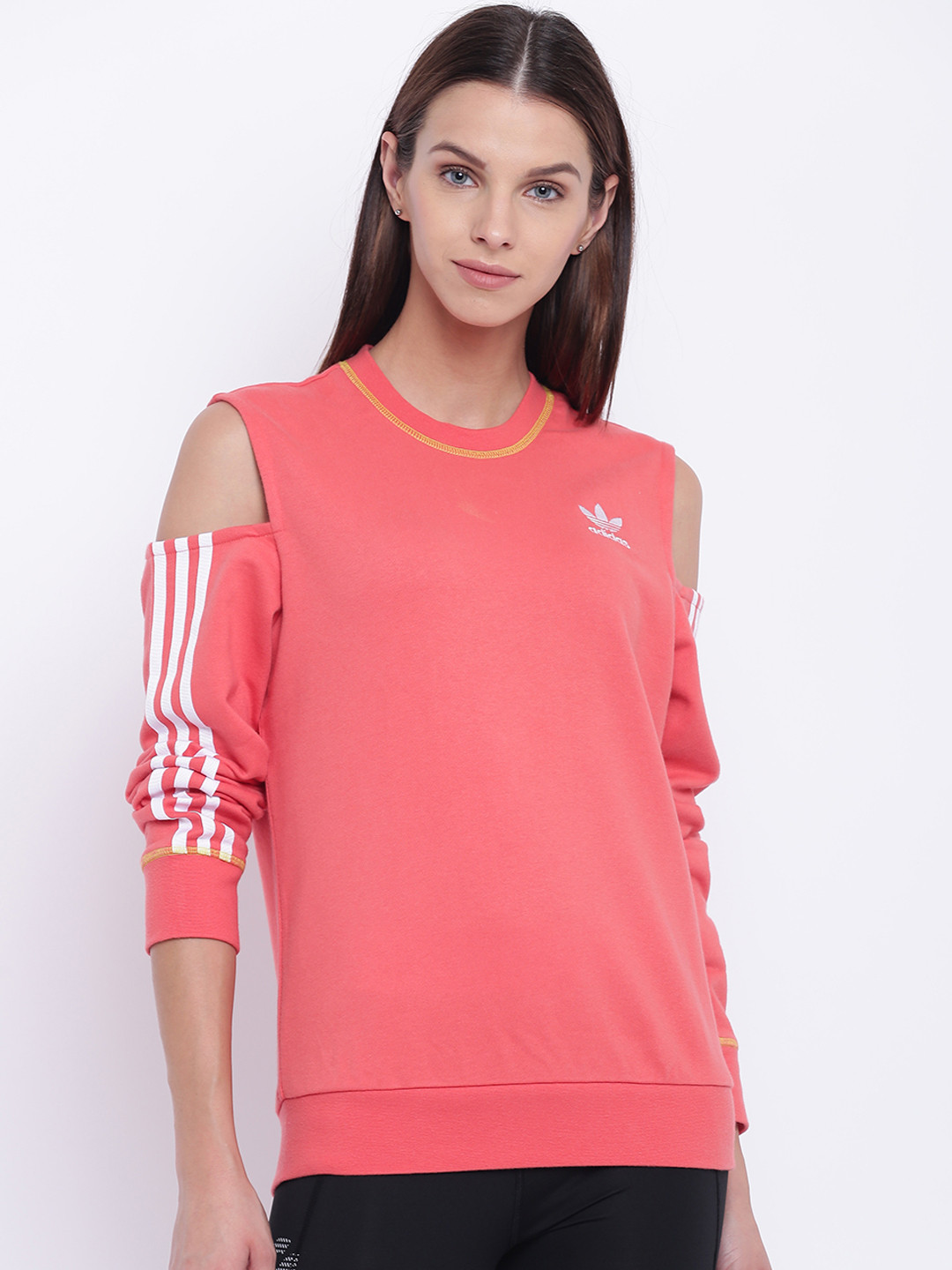 Buy ADIDAS Originals Orange Cut Out Sweatshirt - Sweatshirts for Women 7101175 | Myntra