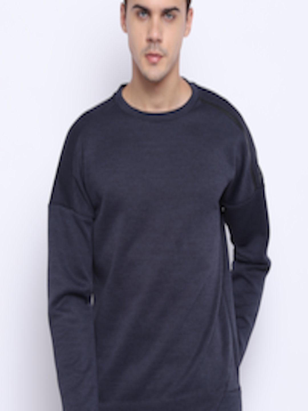 Buy ADIDAS Men Navy Blue ZNE Crew Solid Sweatshirt - Sweatshirts for ...