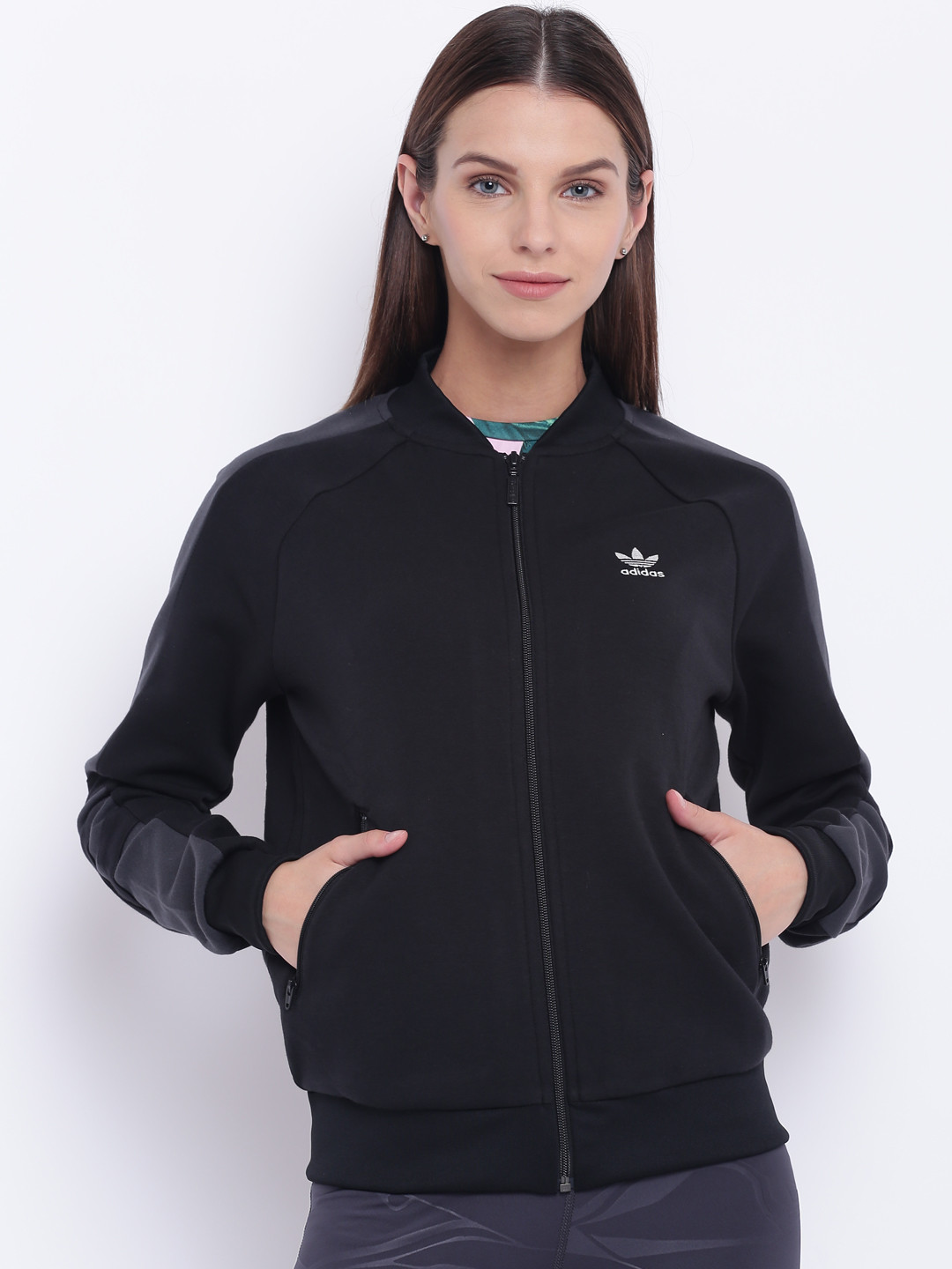 Buy ADIDAS Originals Women Black Solid TRACK Sporty Jacket Jackets