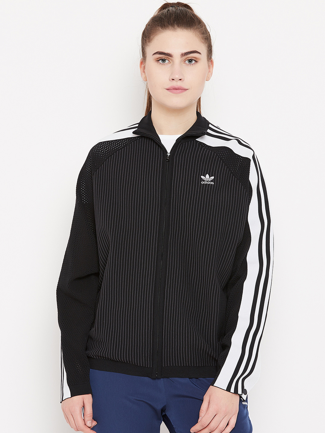 Buy ADIDAS Originals Women Black Adibreak Self Striped Track Jacket - Jackets for Women 7101524 
