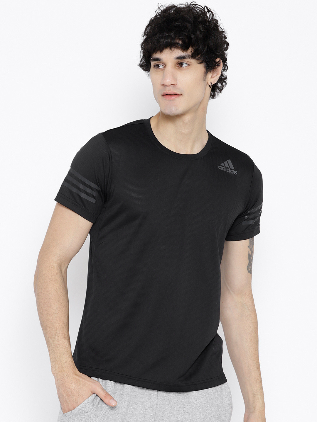 Buy ADIDAS Black Freelift Climacool Solid Training Tshirt Tshirts for