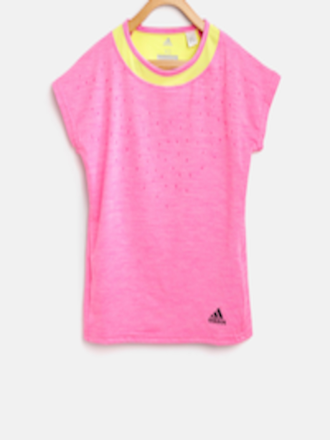 Buy Adidas Girls Pink DOTTY Solid Round Neck Tennis T Shirt - Tshirts ...