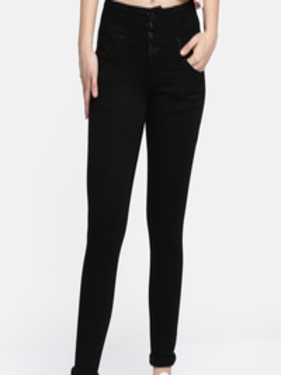 Buy Deal Jeans Women Black Slim Fit High Rise Clean Look Stretchable ...