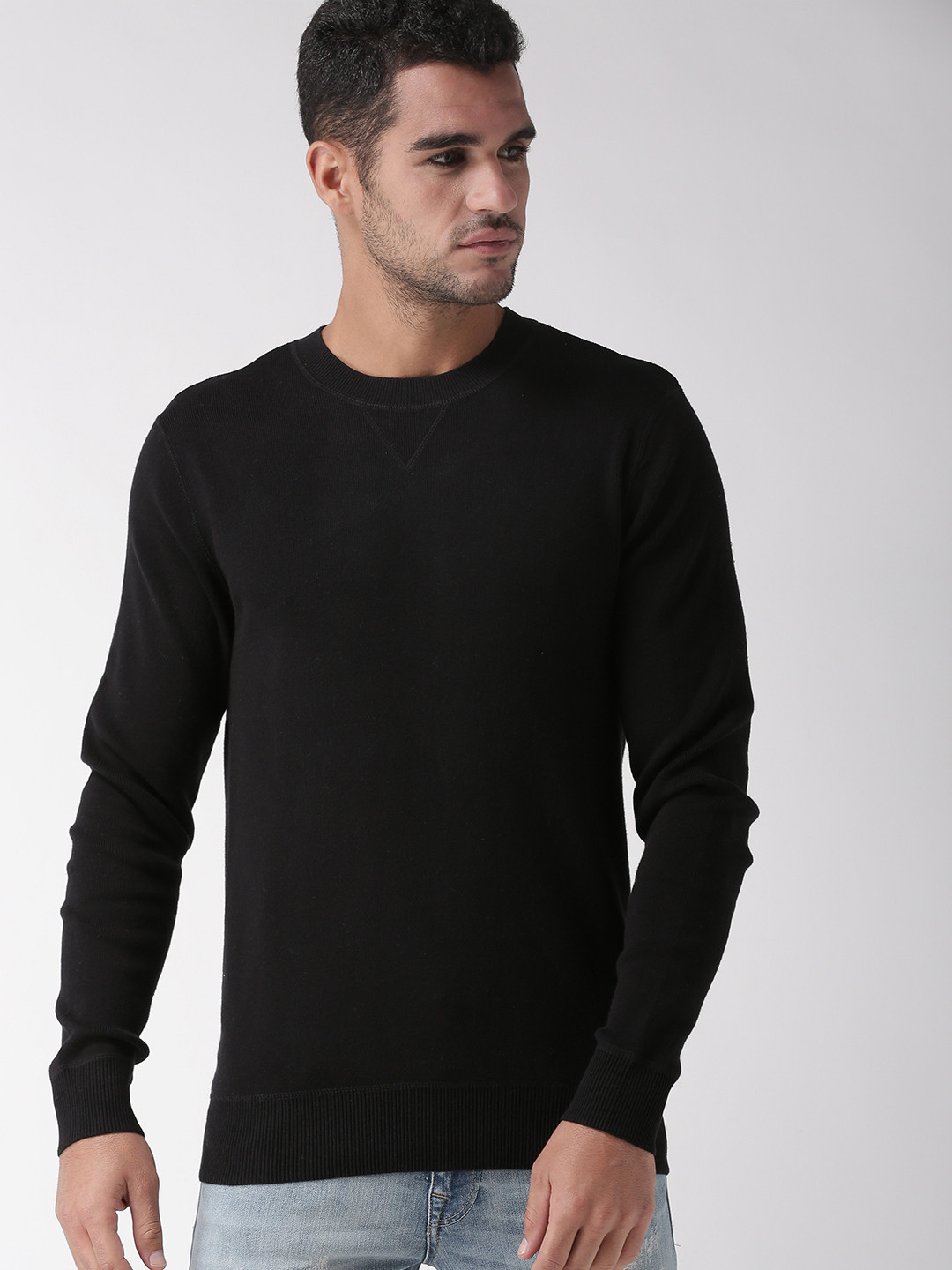 Buy SELECTED Men Black Solid Pullover Sweaters for Men 7104446 Myntra