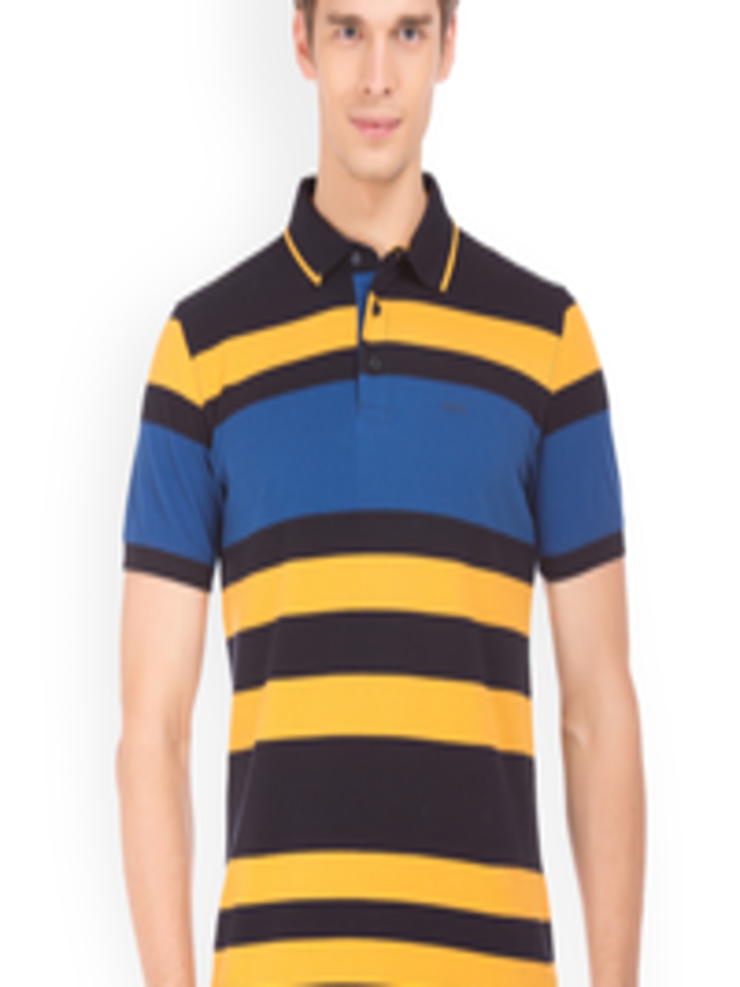 Buy IZOD Men Blue Striped Polo Collar T Shirt - Tshirts for Men 7111580 ...
