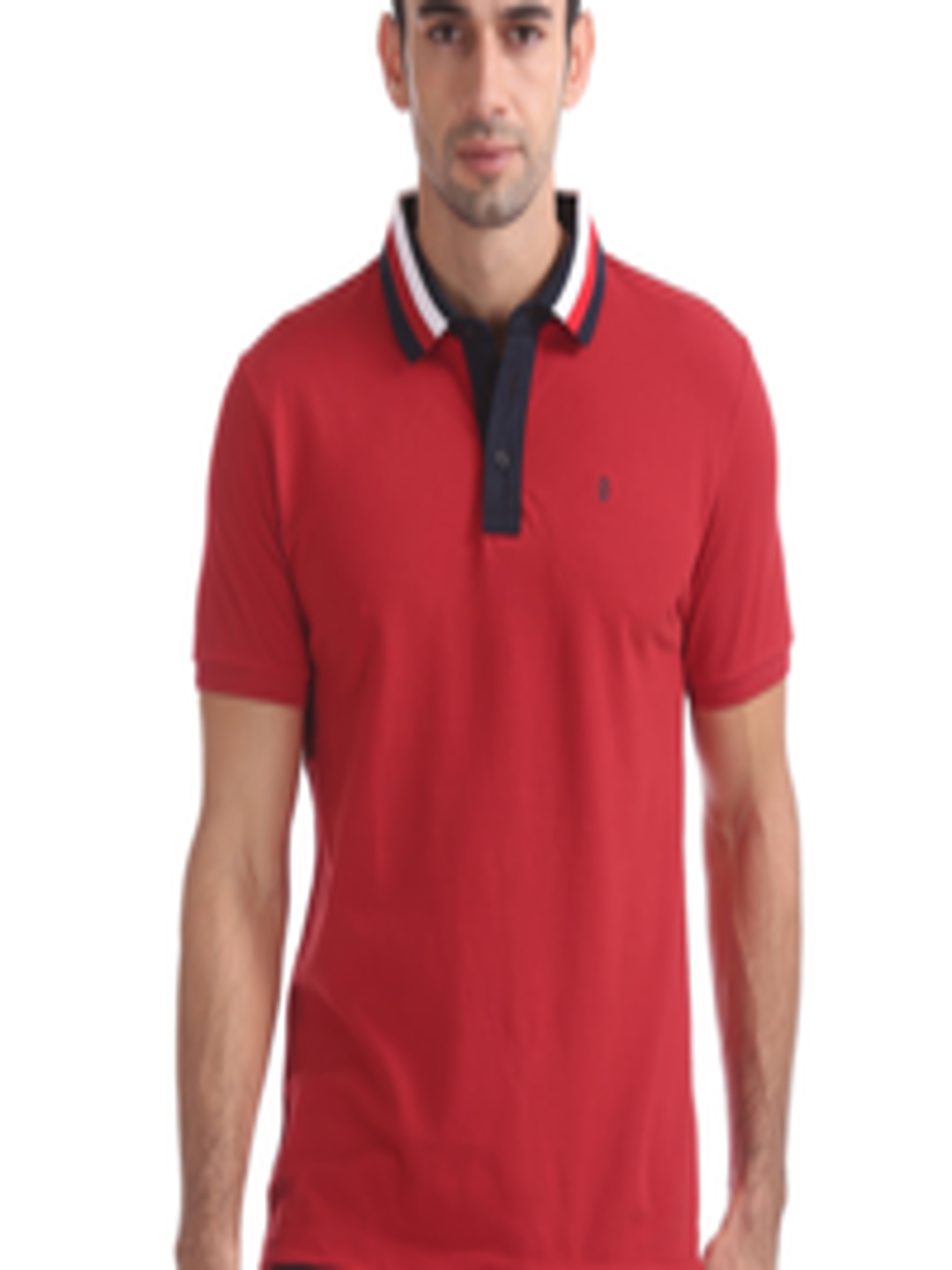 Buy IZOD Men Red Solid Polo Collar T Shirt - Tshirts for Men 7111597 ...