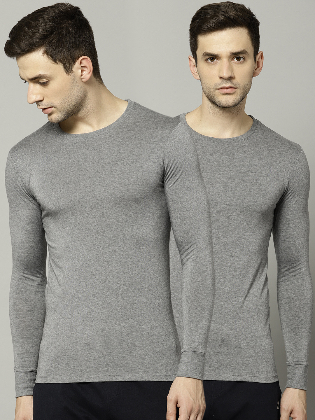 Buy Marks & Spencer Men Pack Of 2 Solid Thermal T Shirts T149410GREY