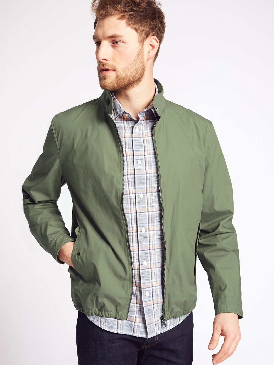 Buy Marks & Spencer Men Olive Green Solid Tailored Jacket Jackets for