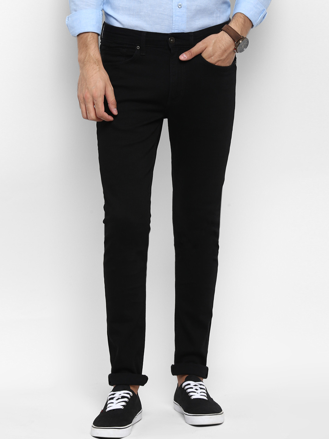 Buy Red Tape Men Black Skinny Fit Mid Rise Clean Look Jeans Jeans for
