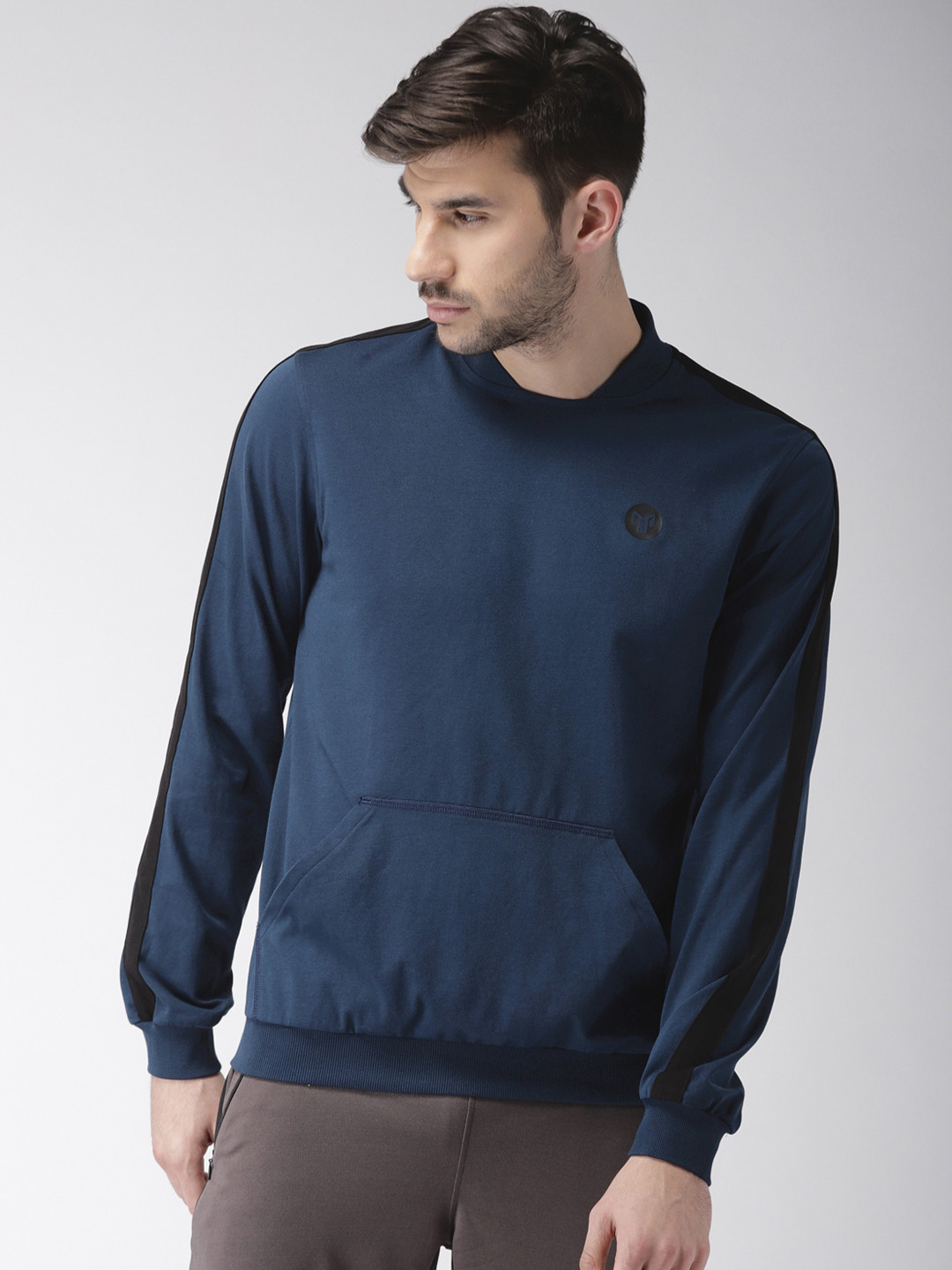 Buy 2GO Men Navy Blue Solid Sweatshirt Sweatshirts for Men 7116753
