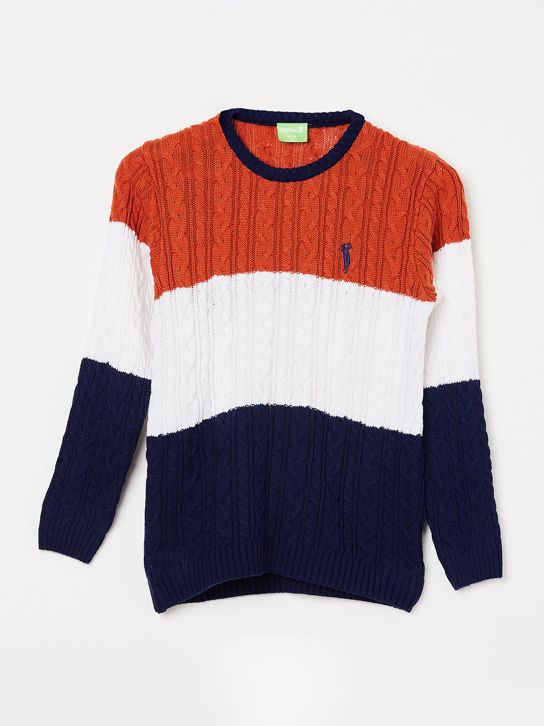 Buy Bossini Boys Red & White Colourblocked Sweater Sweaters for Boys