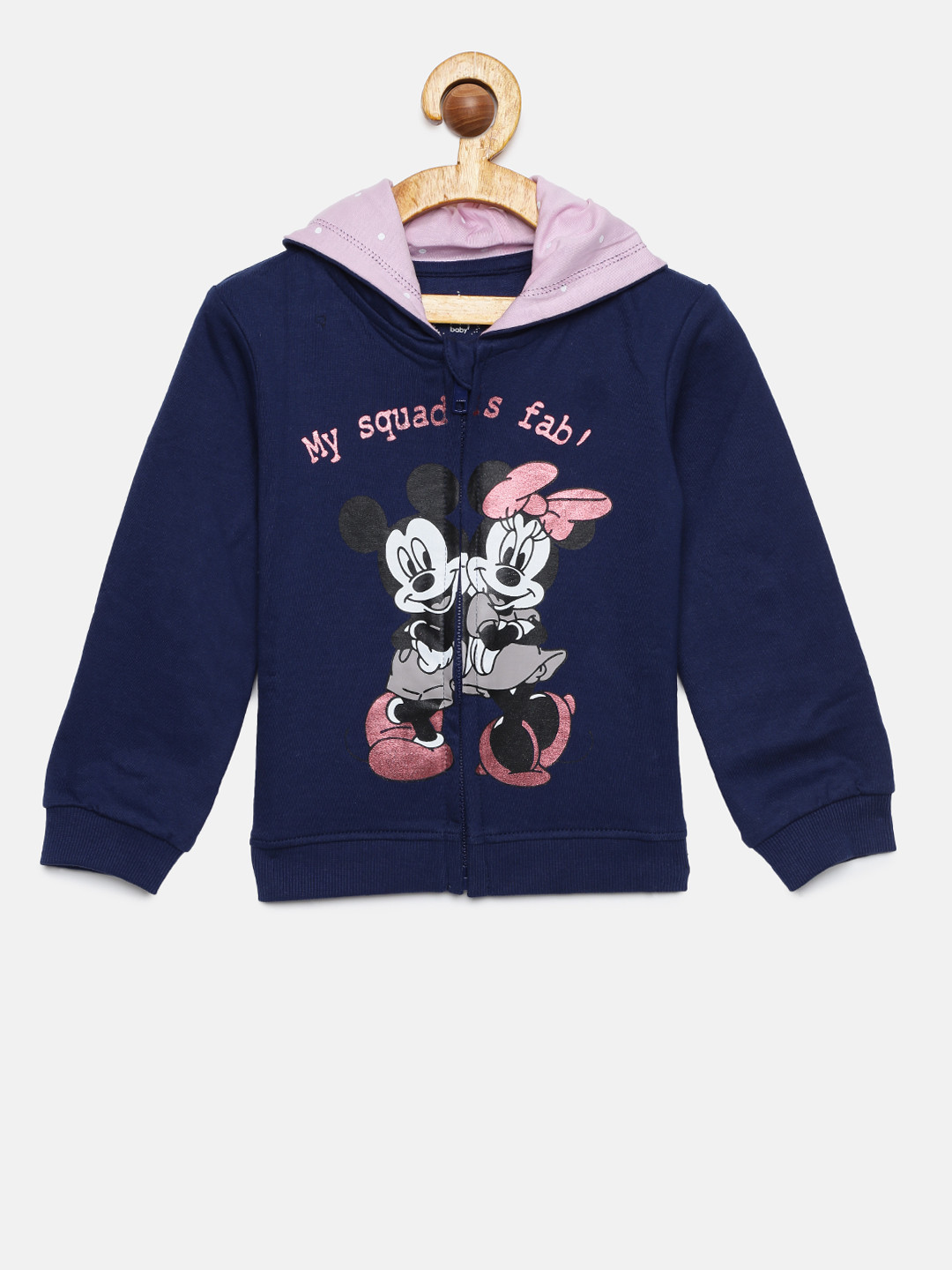 Buy Juniors By Lifestyle Girls Navy Blue Printed Hooded Sweatshirt ...