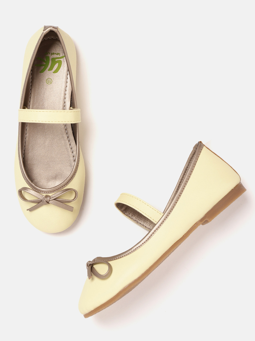 Buy YK Girls Yellow Solid Mary Janes Flats for Girls 7131786 Myntra