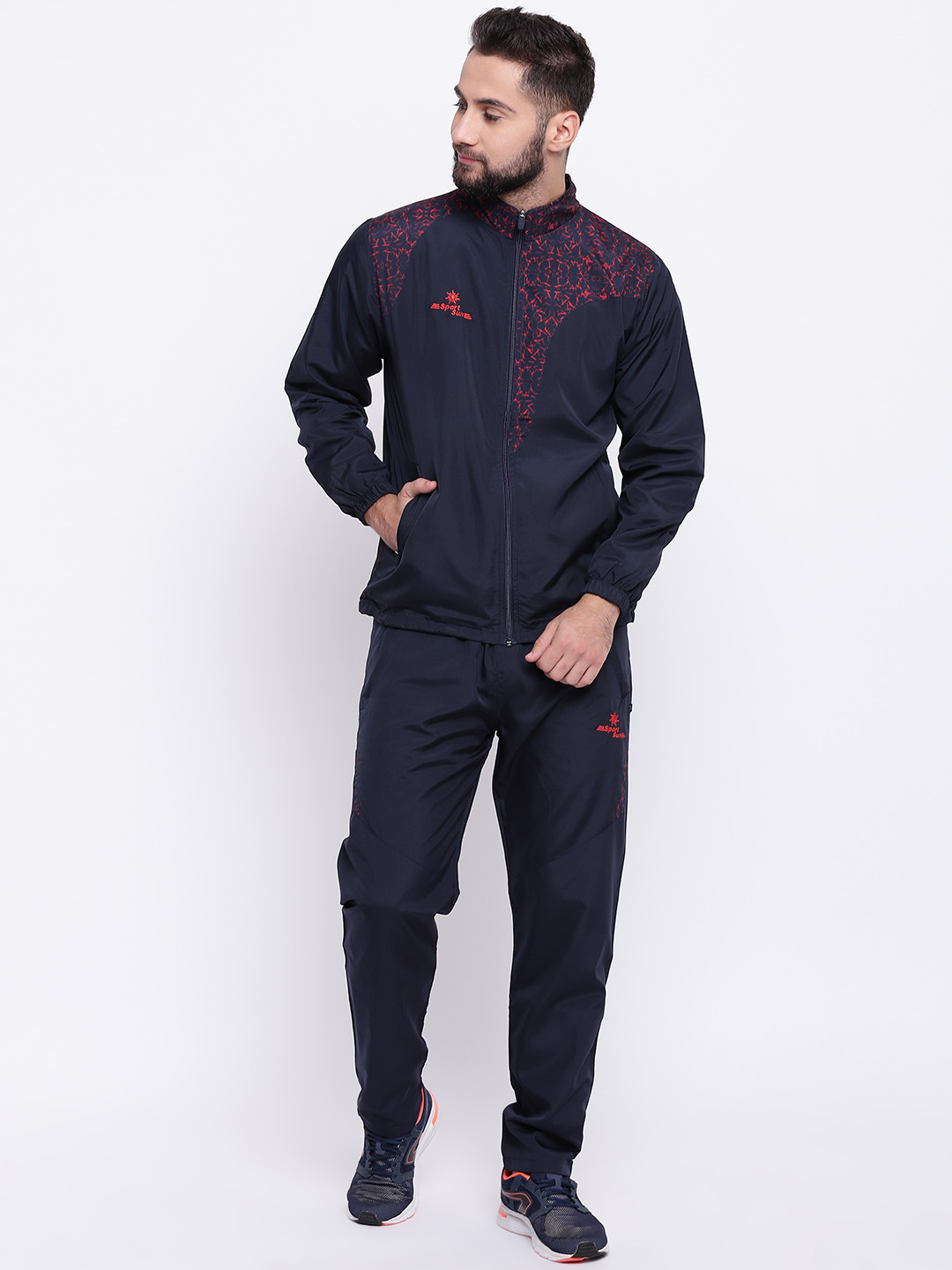 Buy SPORT SUN Navy Blue Solid Tracksuit Tracksuits for Men 7132186