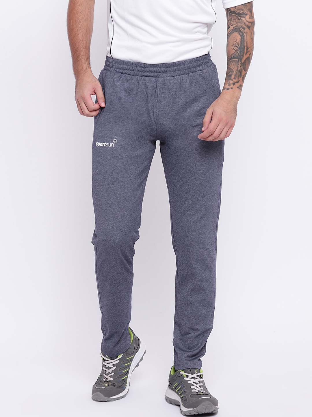 Buy SPORT SUN Men Charcoal Grey Solid Track Pants - Track Pants for Men ...