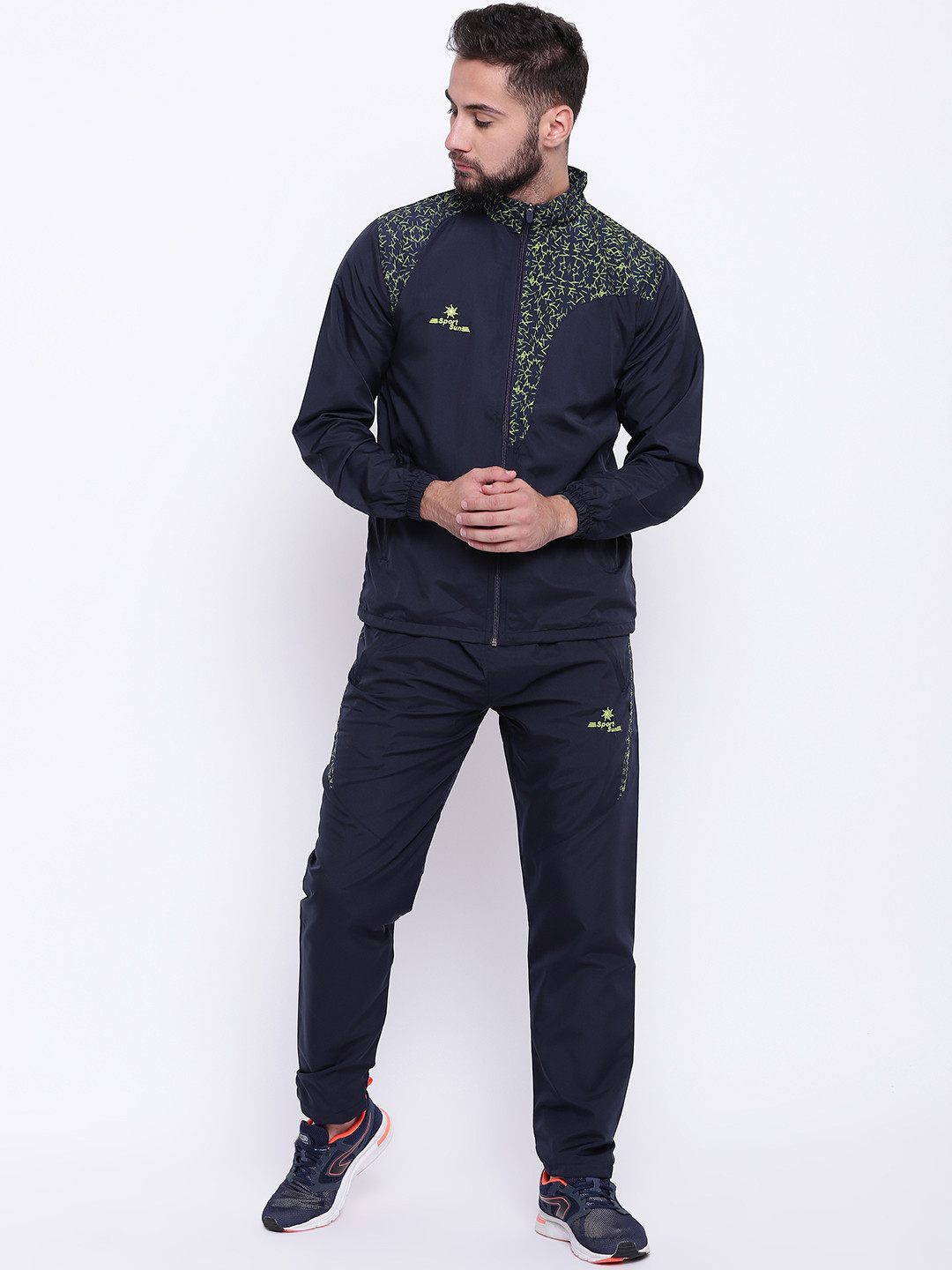 Buy SPORT SUN Navy Blue Printed Tracksuit Tracksuits for Men 7132250