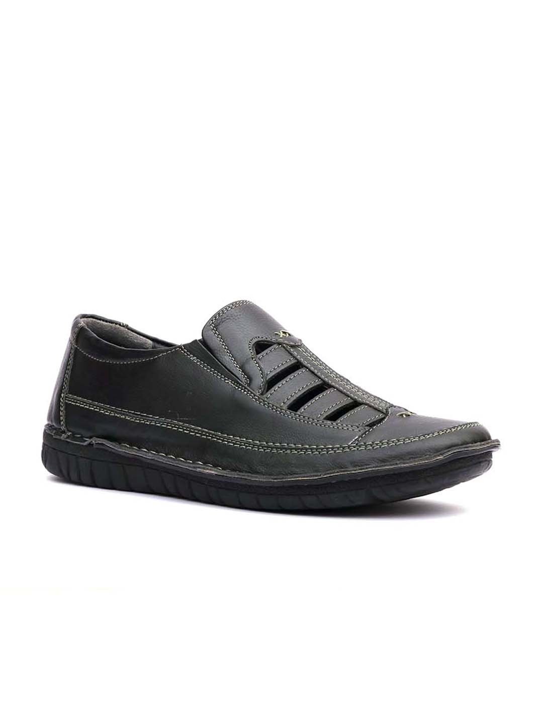 hitz black leather sandals