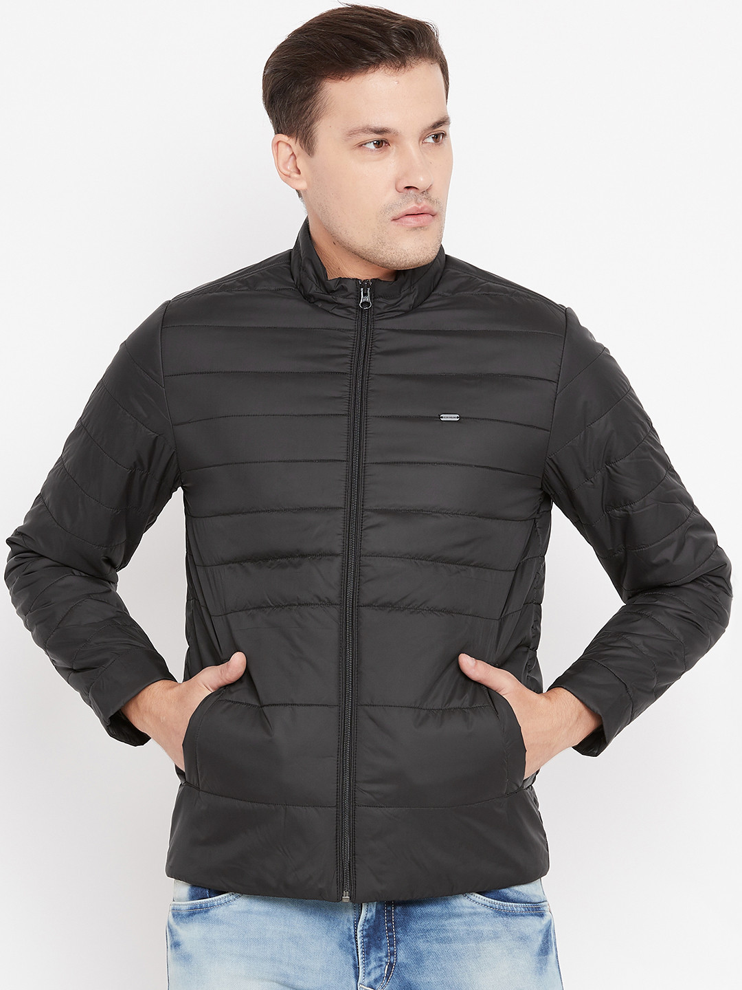 Buy Peter England Men Black Solid Padded Jacket Jackets for Men 7143141 Myntra