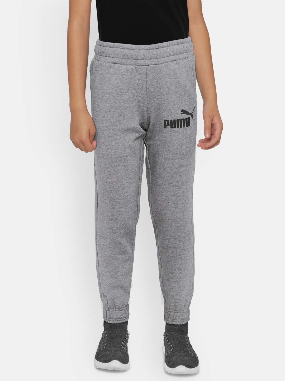 puma solid men's grey track pants