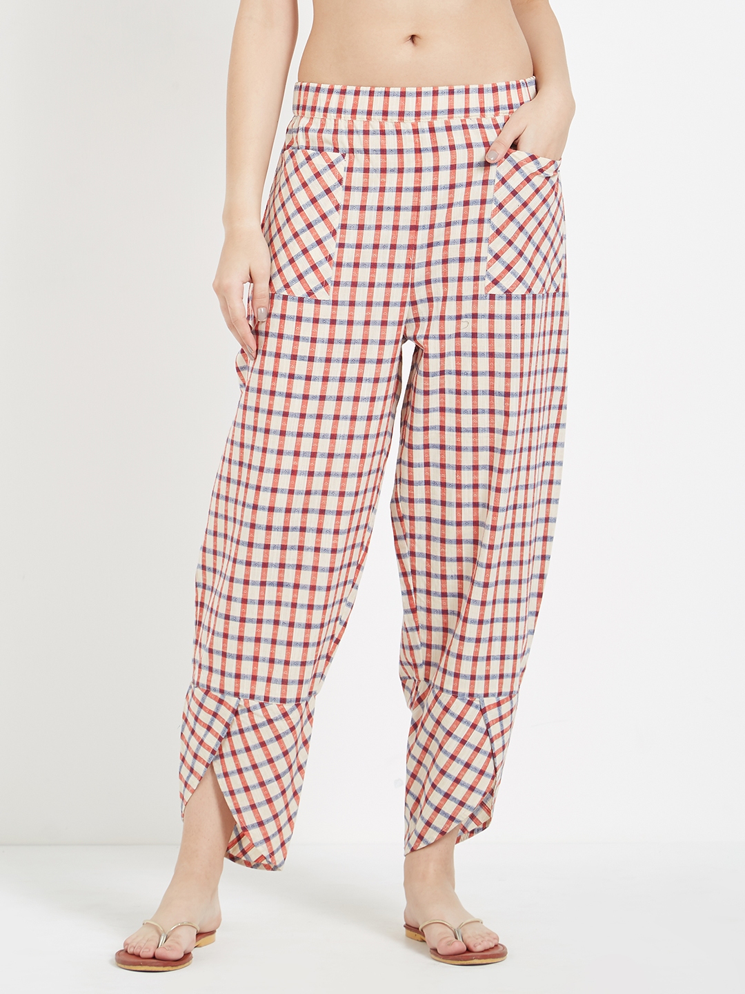 ladies checked lounge pants