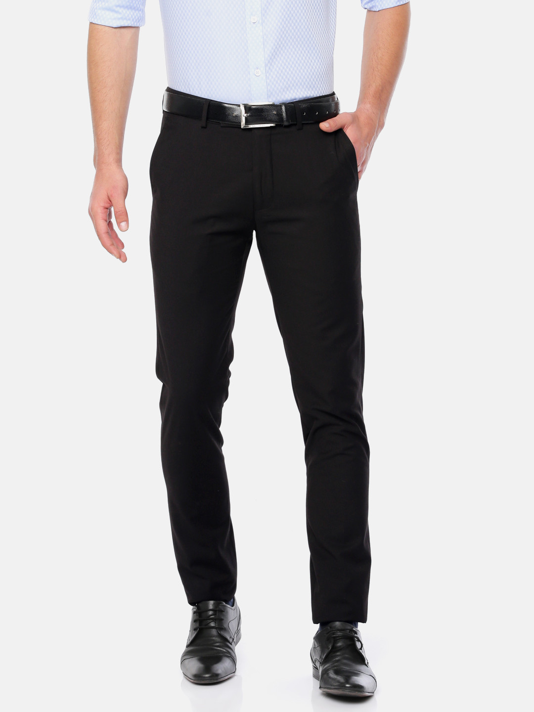 Buy U.S. Polo Assn. Men Black Super Slim Fit Solid Formal Trousers - Trousers for Men 7148117 