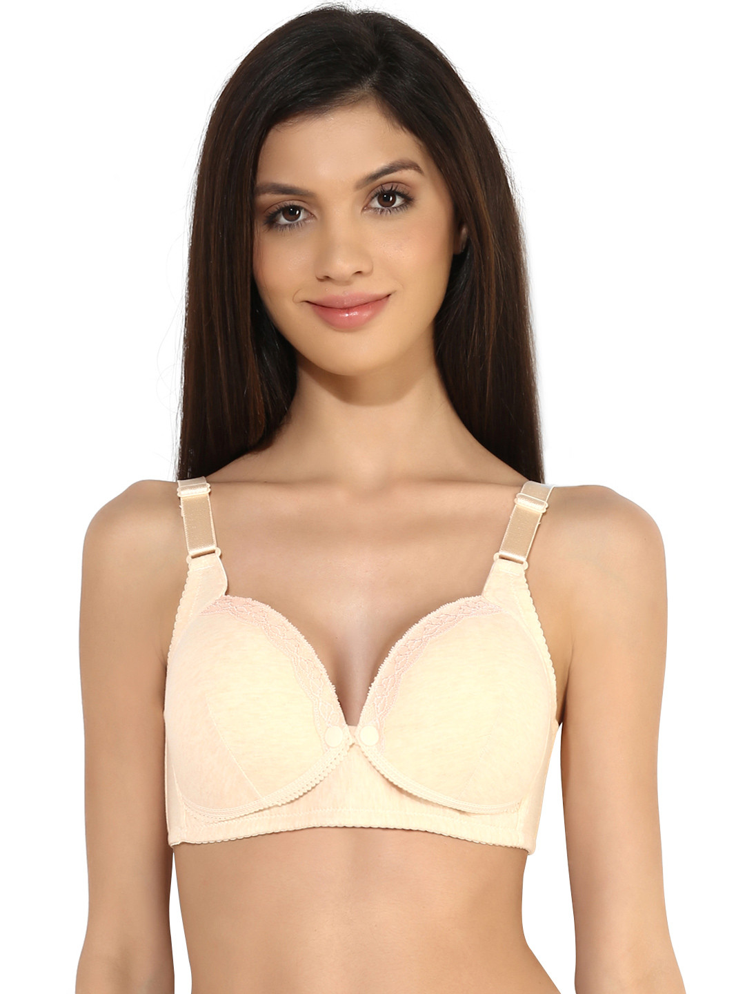 Buy Shyaway Beige Solid Non Wired Lightly Padded Maternity Bra 1780