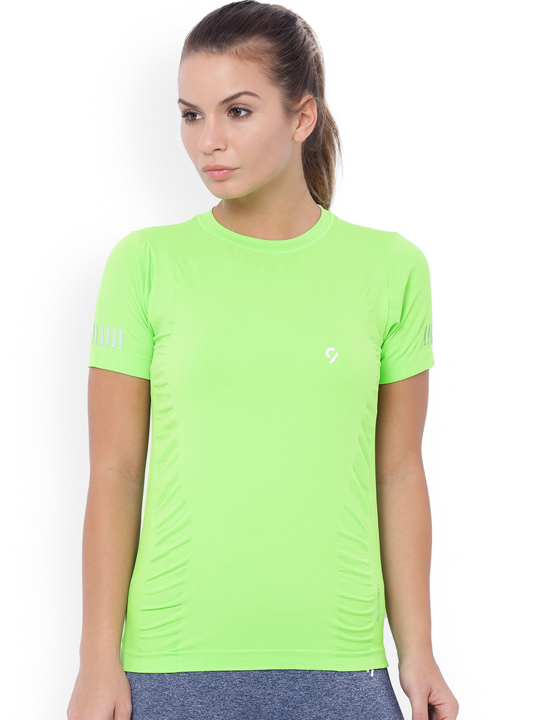Buy C9 AIRWEAR Women Lime Green Solid Round Neck T Shirt - Tshirts for Women 7154558 | Myntra