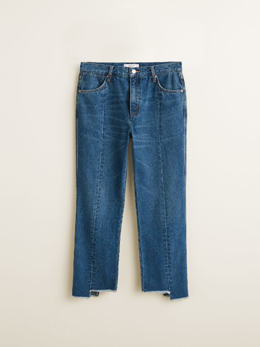 Buy MANGO Women Blue Straight Fit Mid Rise Clean Look Jeans Jeans for