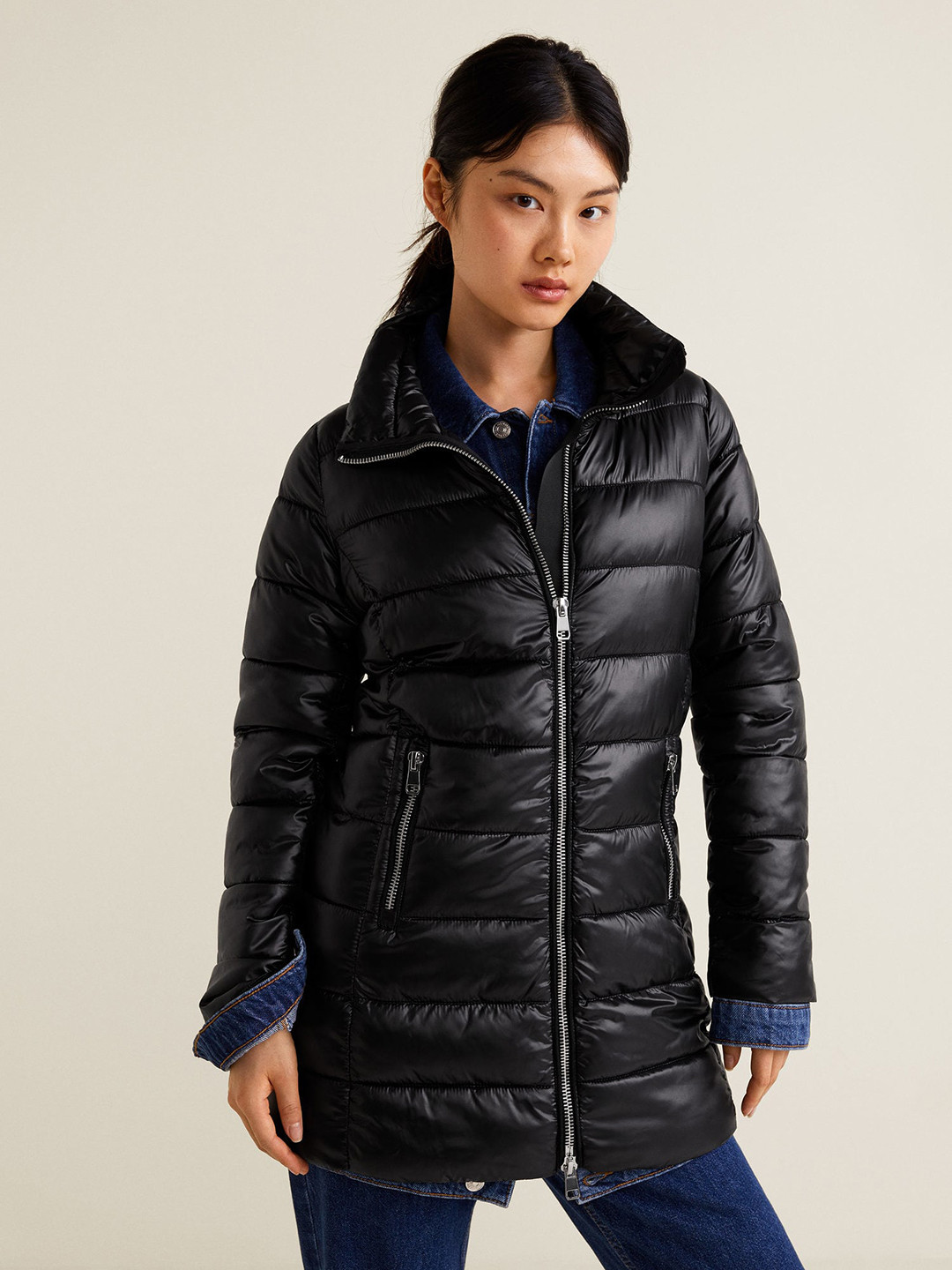 Buy MANGO Women Black Solid Puffer Jacket Jackets for Women 7158081