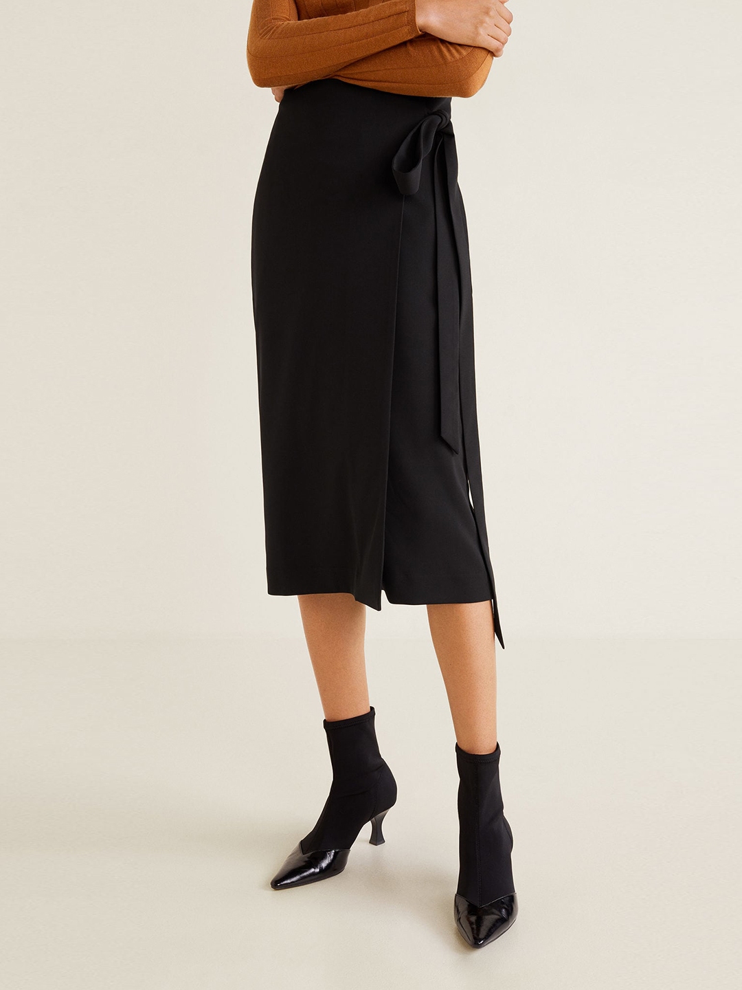 Buy MANGO Women Black Solid Wrap Skirt Skirts for Women 7158199 Myntra