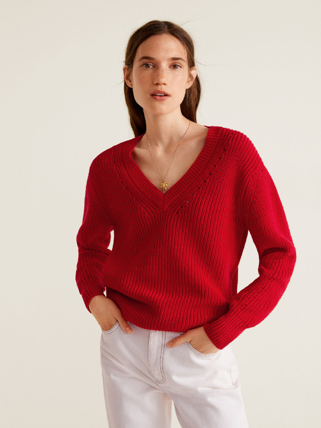 Buy MANGO Women Red Solid Pullover Sweaters for Women 7158201 Myntra