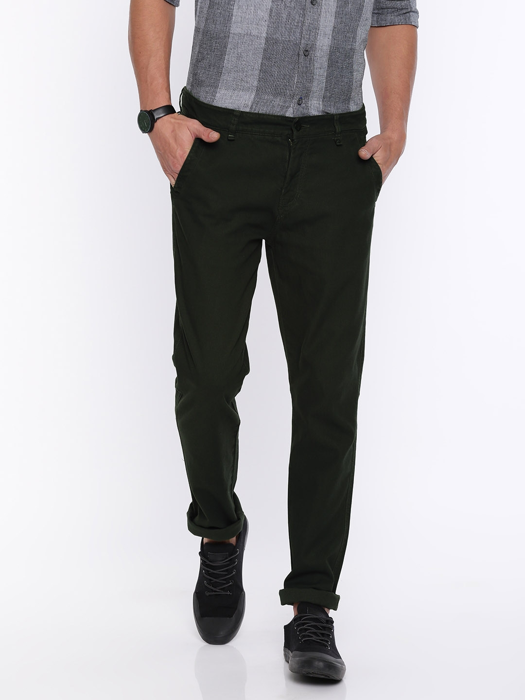 Buy Calvin Klein Jeans Men Grey Regular Fit Mj Chinos - Trousers for ...