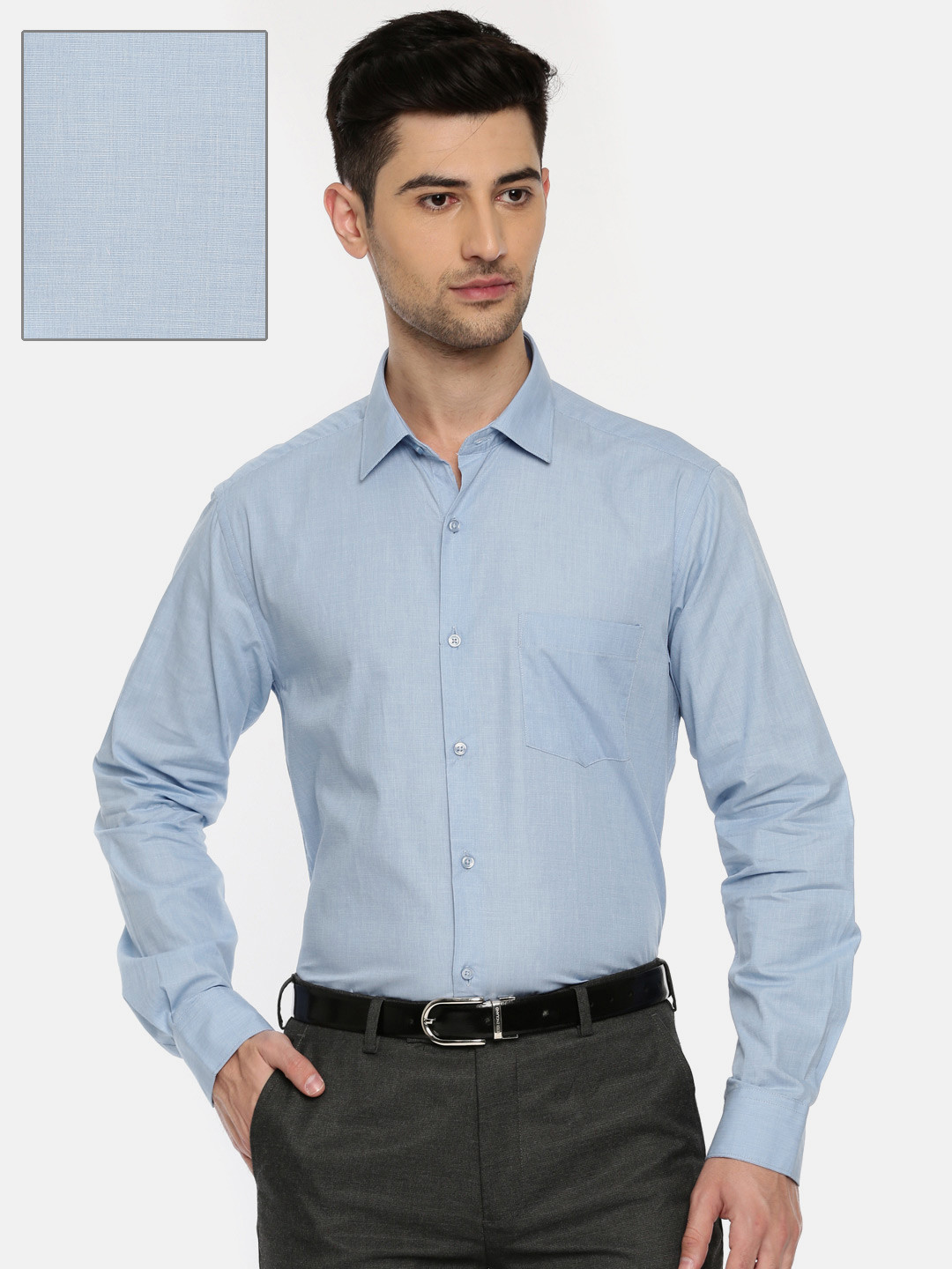 Buy IVOC Men Blue Slim Fit Solid Formal Shirt Shirts for Men 7158939