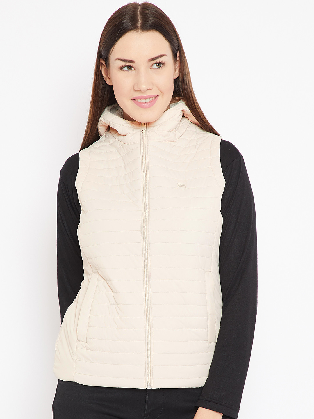 Buy METTLE Women Off White Solid Quilted Jacket Jackets for Women