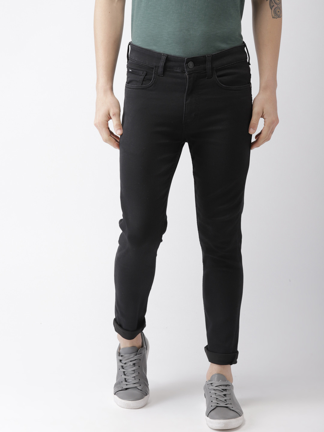 black skinny fit jeans mens