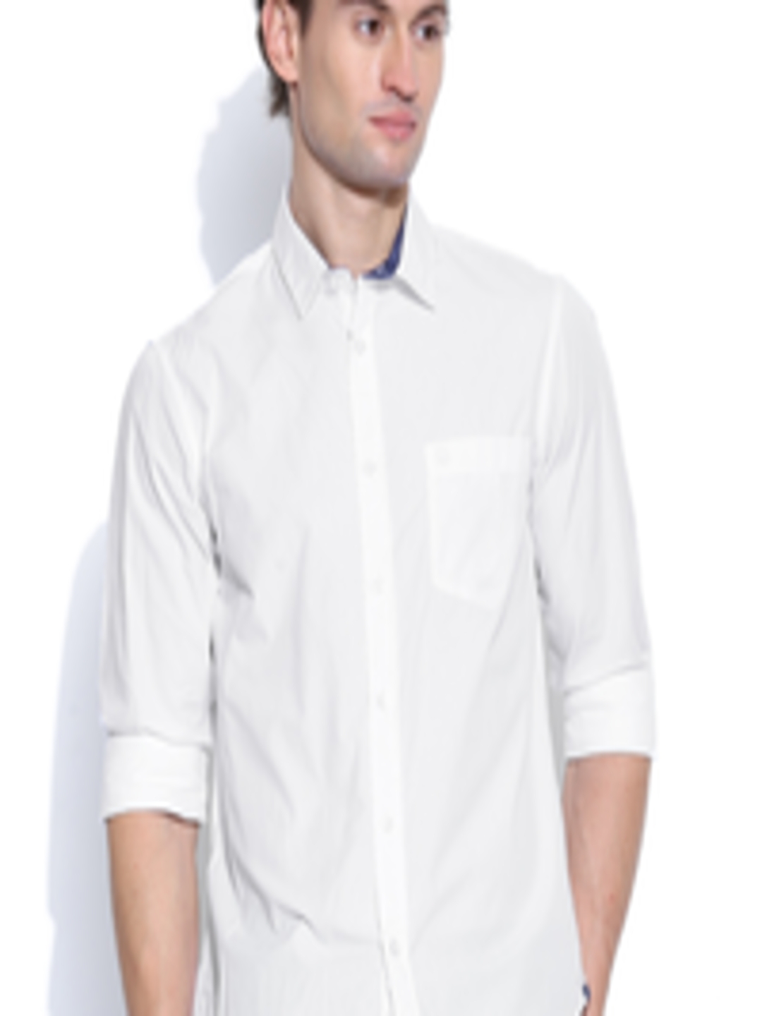 Buy United Colors Of Benetton Men White Semiformal Shirt - Shirts for ...