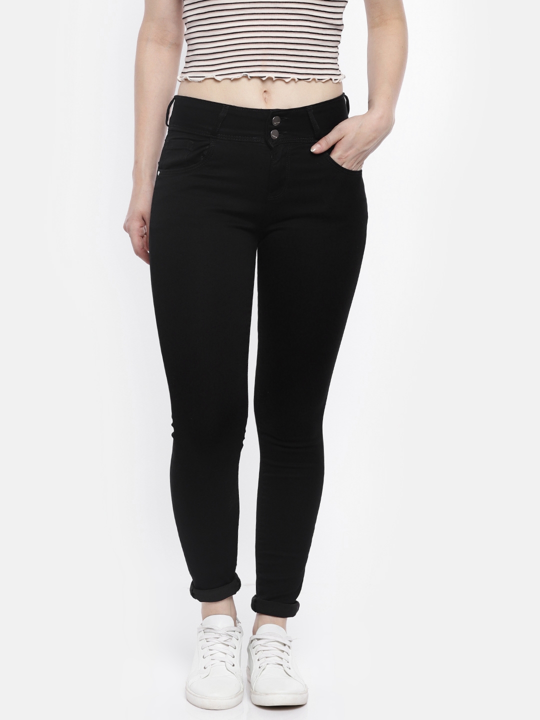 black jeans women high rise