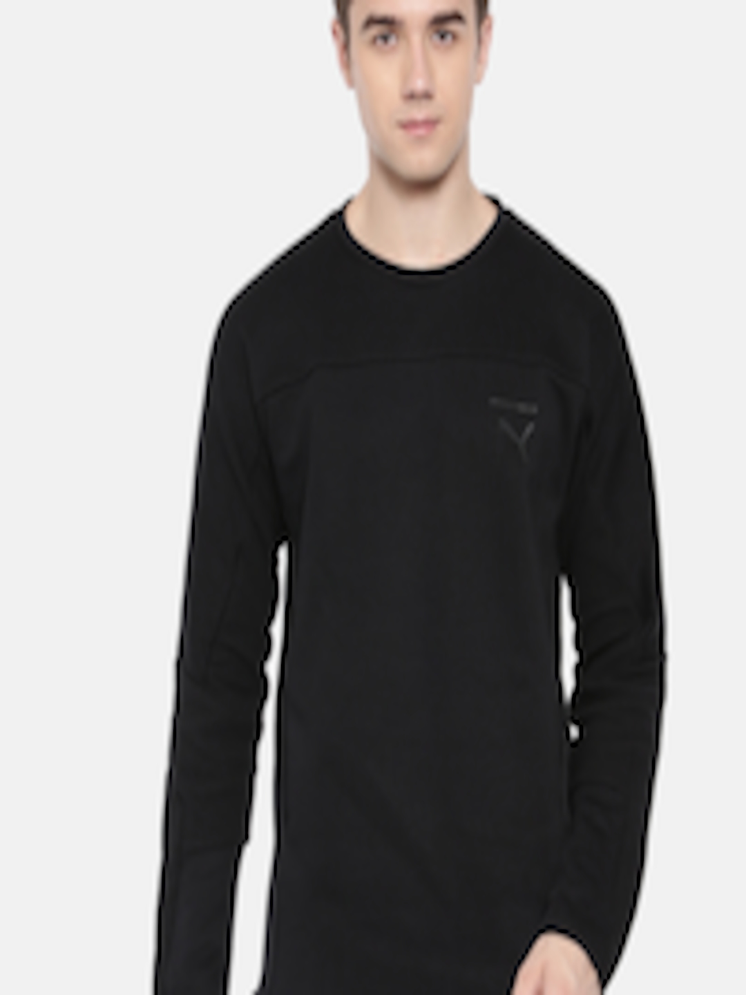 Buy Puma Men Black Solid Pace Crew Sweatshirt - Sweatshirts for Men ...