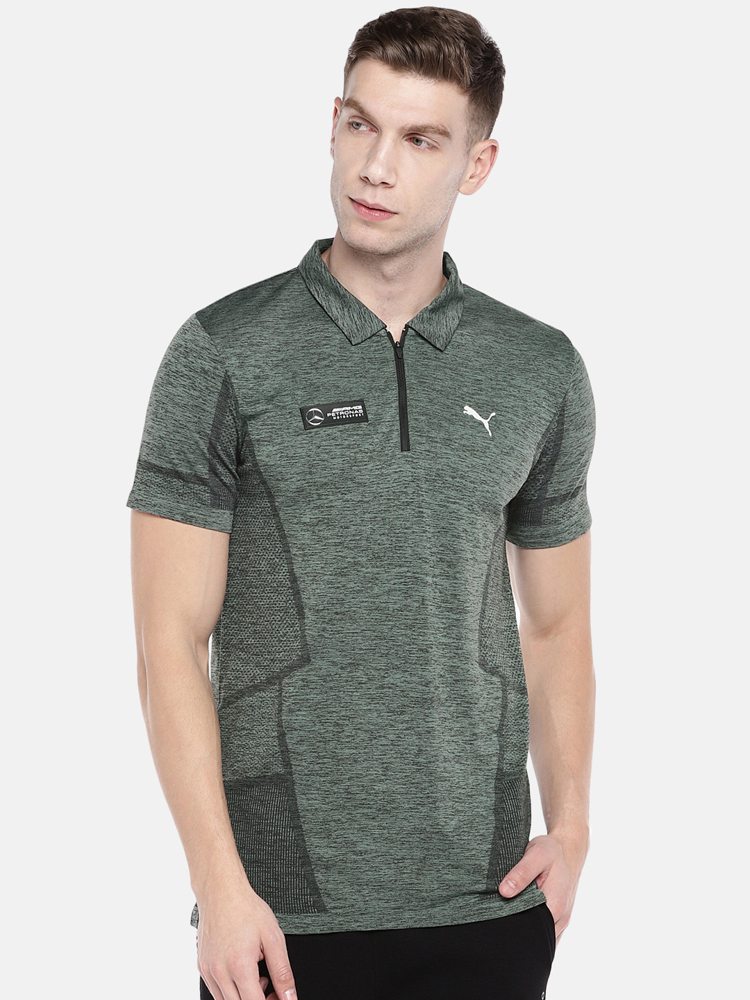 puma olive green t shirt