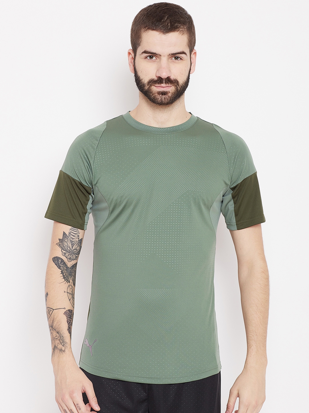 puma olive green tshirt