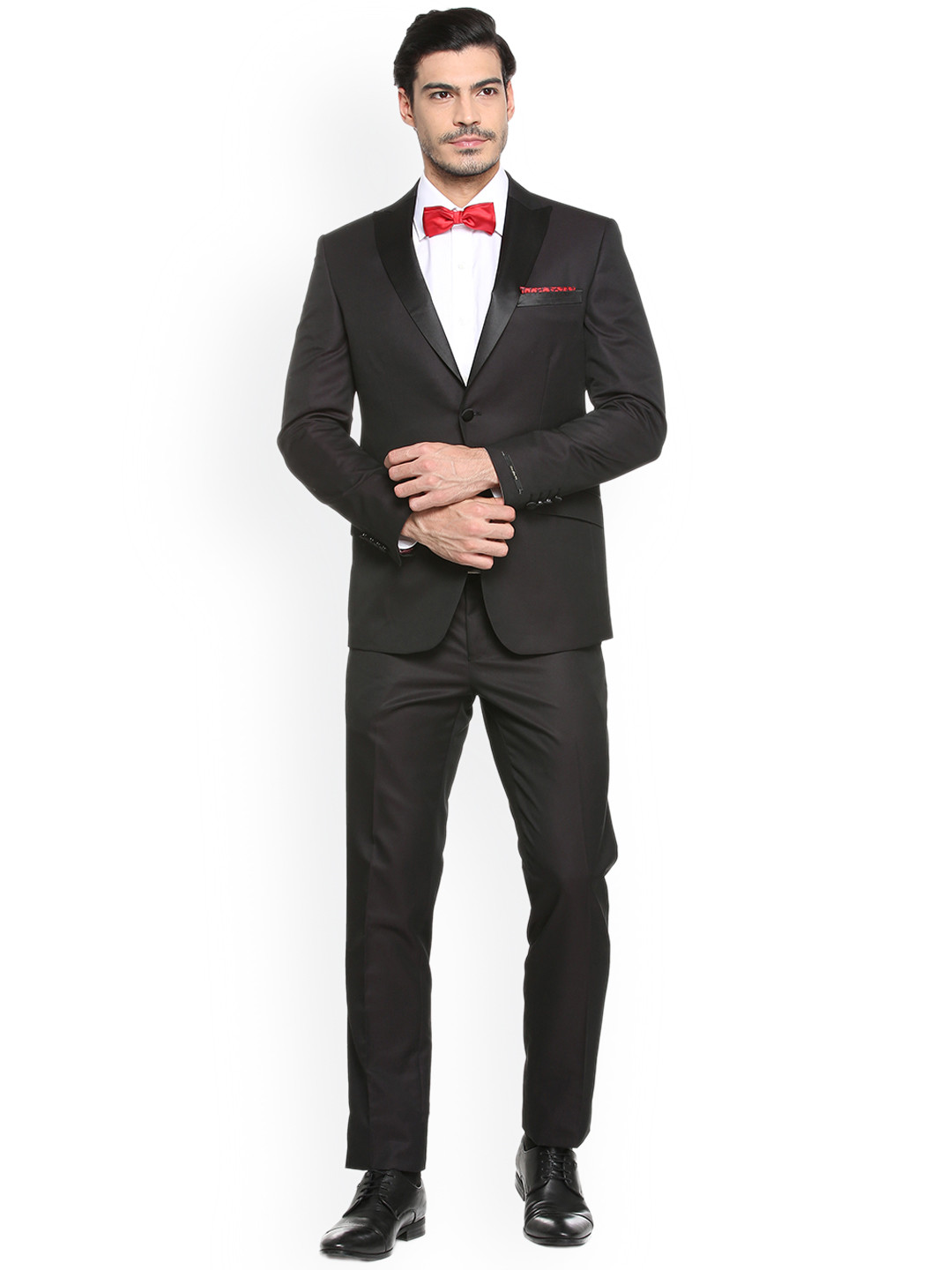 Buy Peter England Elite Men Black Slim Fit Single Breasted Party Suit