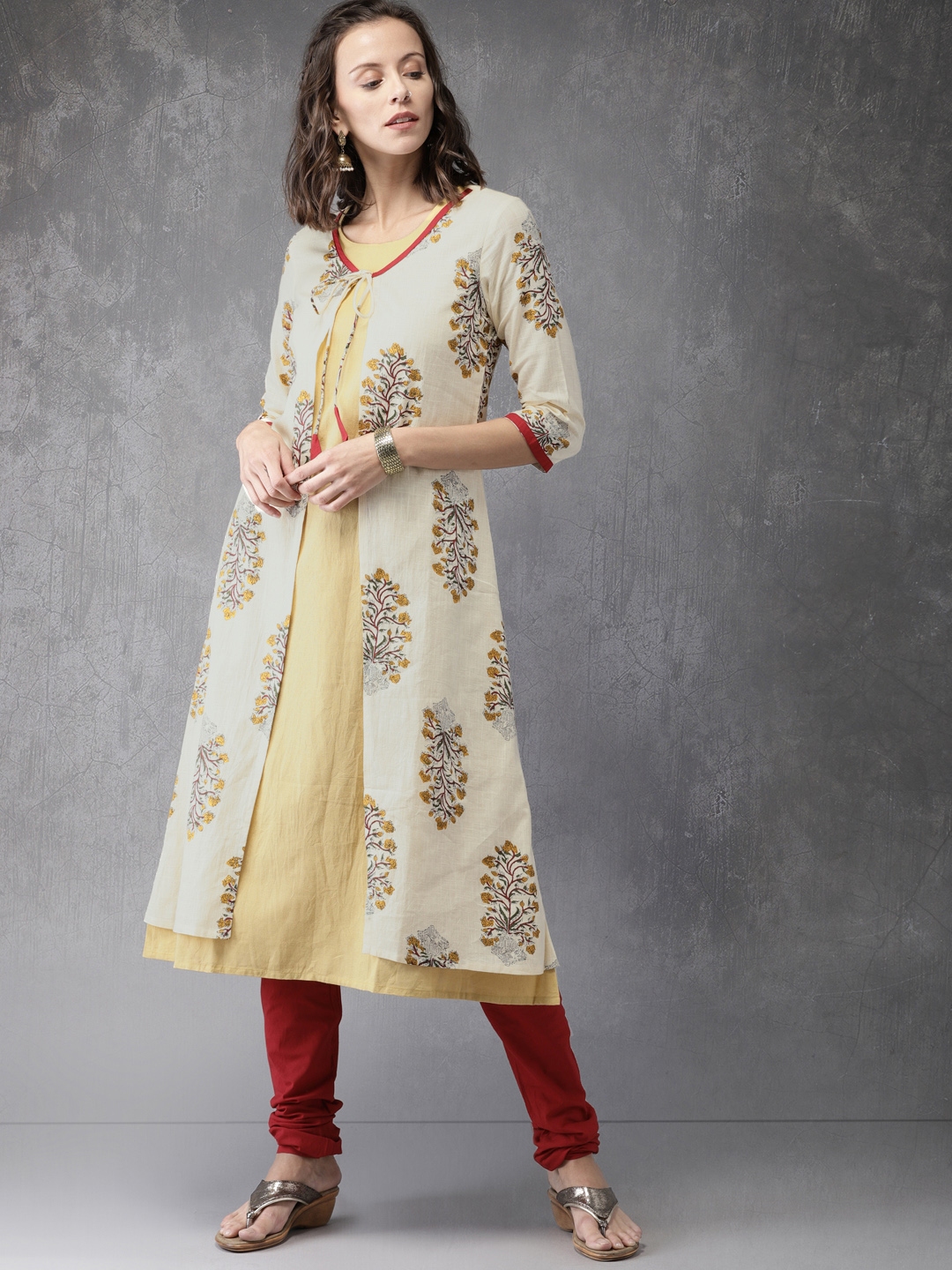 anouk maroon kurta set