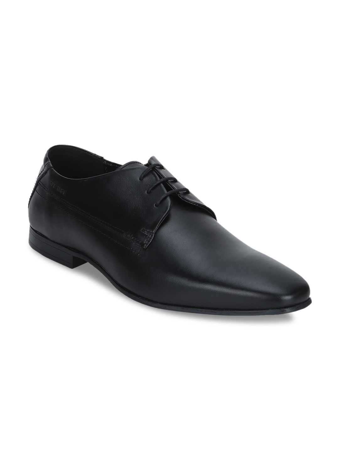 red tape mens black leather formal shoes