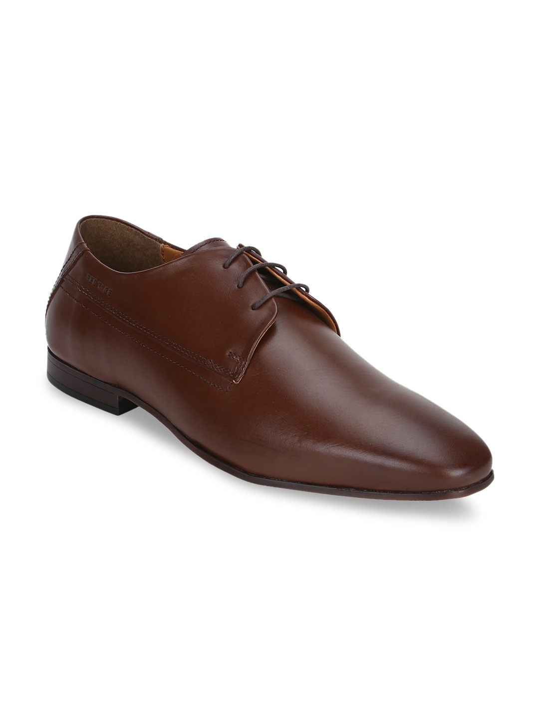 red tape men's dark brown derby shoes