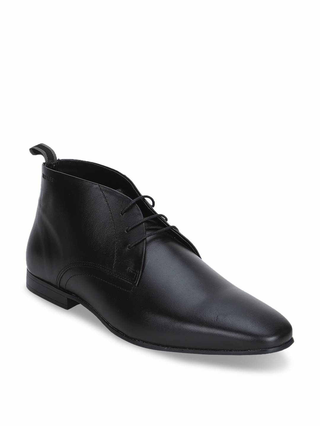 red tape mens black leather formal shoes