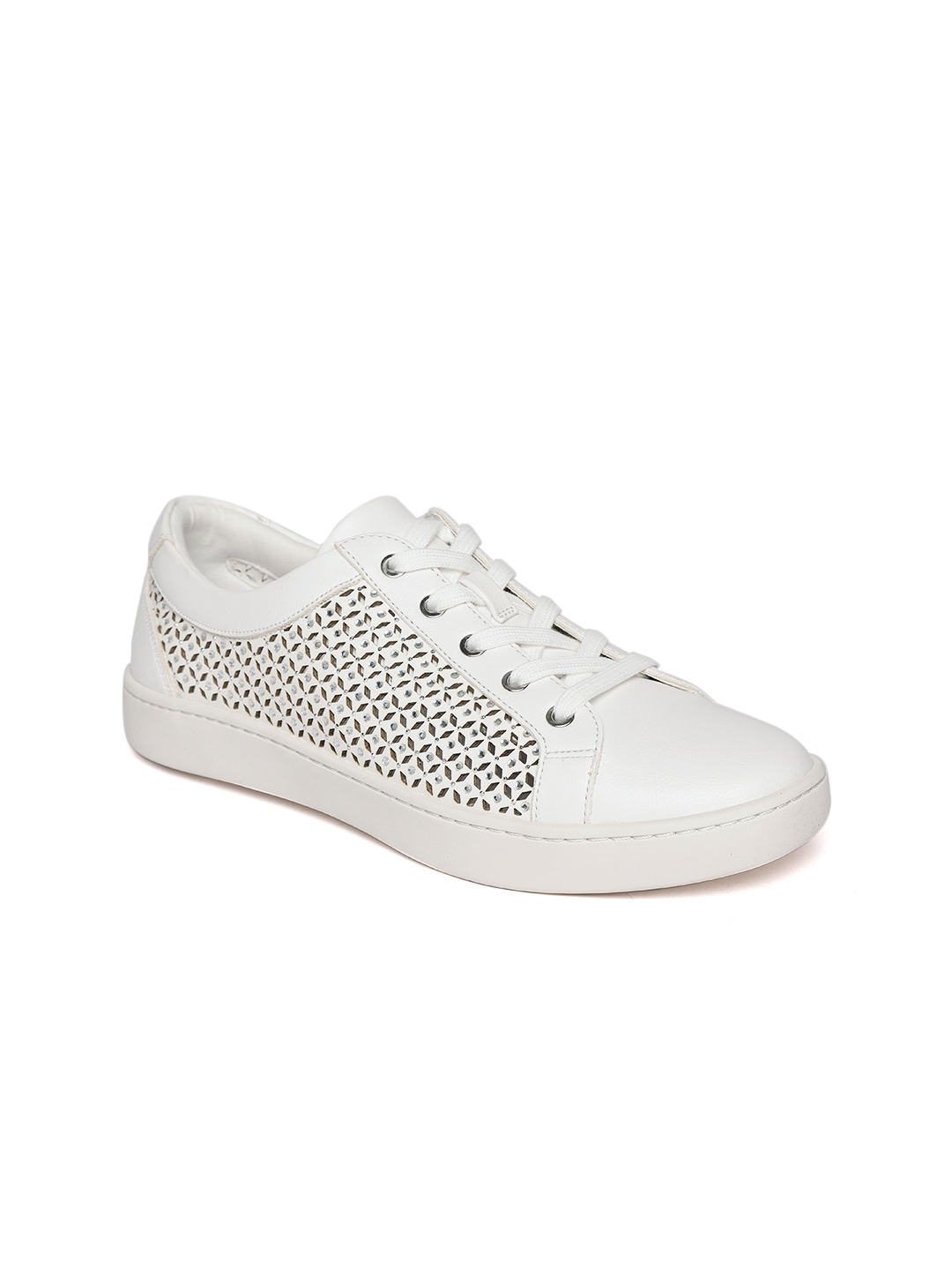 Buy ALDO Women White Sneakers With Laser Cuts - Casual Shoes for Women ...