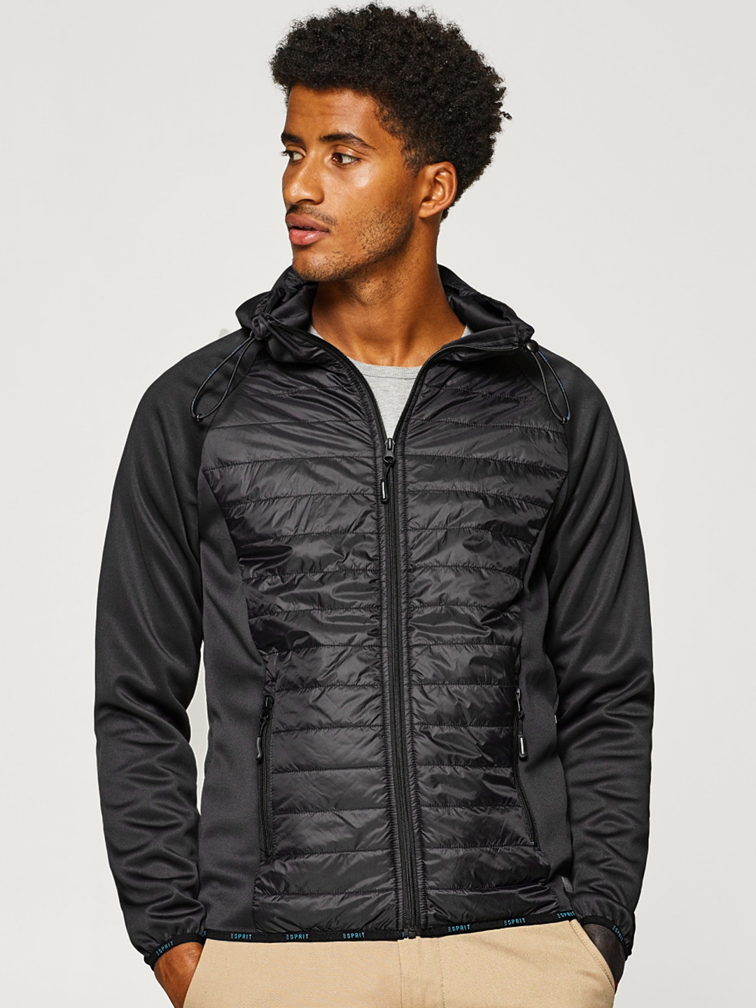 Buy ESPRIT Men Black Solid Padded Jacket - Jackets for Men 7195823 | Myntra