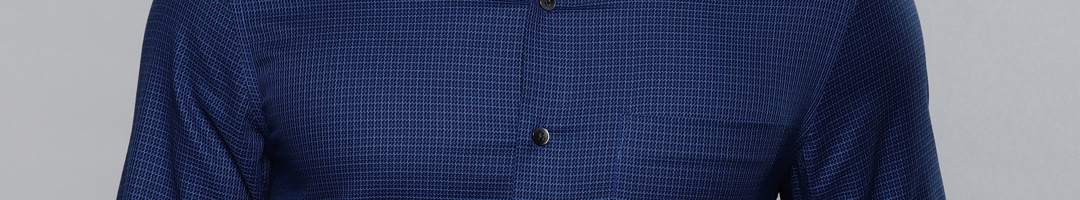 Buy Louis Philippe Men Blue Slim Fit Self Design Formal Shirt - Shirts for Men 7196339 | Myntra